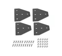 4PC L T Shape 5-Hole Outside Joining Plate 60x60x4mm Compatible with Aluminum Extrusion Profile(4pcs 4040T-black)
