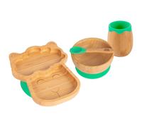 4pc Llama Bamboo Baby Weaning Set Tiny Dining Green One Size