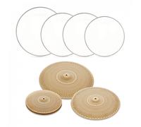4pc Low Volume Cymbal and Mesh Head Fusion Pack by Gear4music Gold