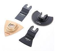 4PC Oscillating Multi Tool Blade Diamond Carbide Bi Metal Blades Scraper, Mixed Multi Tool Tilling Accessories for Wood Metal Cutting, Paint Sealant Grout Mortar Remover for DIY and Professional Users