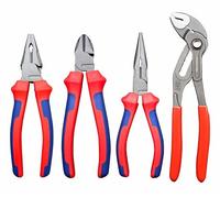 4PC Pliers Set,Combination Pliers,6” Diagonal Cutting Plier，6” Long Nose Plier, 7” Push-lock Water Pump for DIY & Home Use, Gift for He (6" Classical Tool Set + 7" Push-lock Pliers)