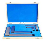 4PC Precision Engineer’s Steel Square Set (2”, 4”, 6”, 8”) - Hardened 90° Try Squares with Storage Box