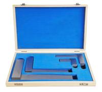 4PC Precision Engineers Steel Square Set (2”, 4”, 6”, 8”) | Hardened & Ground Measuring Squares | Boxed Machinist Try Square Set