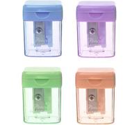 4Pc Random Color Mini Manual Portable Pencil Sharpener for Student Office Stationery Pencil Sharpeners Writing and Correction Supplies