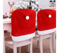 4pc Red Hat Dining Chair Slipcovers,Christmas Chair Back Covers Kitchen Chair Covers for Christmas Holiday Festival Decoration