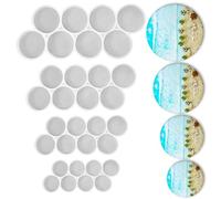 4pc Round Silicone Molds - Perfect for Resin Crafting - 4 Various Diameters - DIY Jewelry Making - Ideal for Keychains, Earrings, Pet Tags, and Wind Chimes（White）