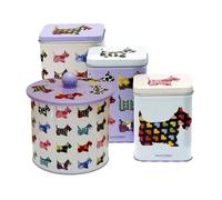 4PC Scottie Dog Kitchen Storage Tin Set. Santoro Gorjuss Multi One Size