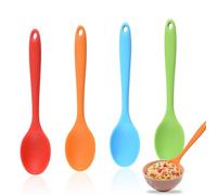 4PC Silicone Mixing Spoons - Heat-Resistant, Nonstick, Food Grade, Serving Soup Spoons