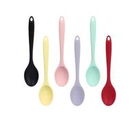 4PC Silicone Mixing Spoons - Heat-Resistant, Plastic Spoons for Cooking, Weaning Spoons,Durable Plastic Serving Spoons for Everyday