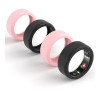 4PC Silicone Ring Cover Compatible with Oura Ring 4/Ring 4 Ceramic/Ring Gen 3/ULTRAHUMAN Ring AIR, Anti-Scratch Elastic Finger Case for Woking Out Women Men (Black*2+Pink*2, S for 4/5/6/7/8/9/10)