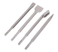 4pc Silver Metal SDS Chisel Set - Woodworking Wood Working Carving Carpentry Joinery Hand Tools Chisels Tool Kit - by Pro User