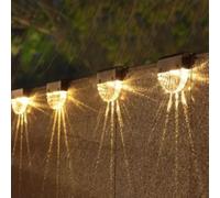 4Pc Solar Fence Lights Decking Steps Outdoor Warm White Lighting Garden Decor