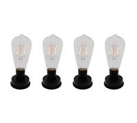 4Pc Solar LED Tungsten Filament Bulb Lamp 2800K Automatic Light Sensors Fence Night Lights for Garden Lamp(8.5cm)