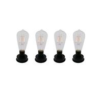 4Pc Solar LED Tungsten Filament Bulb Lamp 2800K Automatic Light Sensors Fence Night Lights for Garden Lamp(8.5cm)