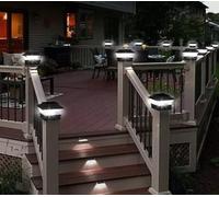 Smart Solar Black Post Lights - Pack of 4 White