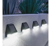 4pc Solar Powered Lights LED Fence Wall Post Bright White Security Lamps Garden