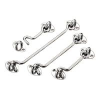 4pc Solid Stainless Steel Padlock Windhook Window Hook Latch, Door, Bathroom Safety Sliding Lock for Doors(3 inch)