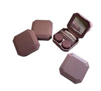 4pc Square Candy Color Contact Lenses Box Solid Portable Lens Case with Suction Stick Set for Travel Kit(Chocolate)