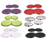 4pc Stainless Steel Gas Electric Cooker Oven HOB Burner Covers Rings Cover Protector Set (White)