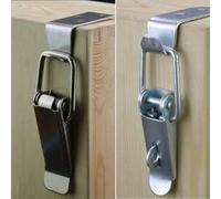 4pc Stainless Steel Spring Loaded Toggle Latch Clamp Set for Fast and Reliable Locking on Metal, Wood, Leather Boxes, Tool Boxes, Drawers, and Suitcases