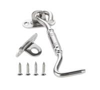 4pc Stainless Steel Window Catch Hook 4 Inch Cabin Eye Latch Door Nail Thick Privacy Solid Hardware for Outdoor Garden(White,4inch)