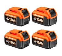 4PC Upgraded to 12.0Ah Lith-ion 18V Replacement for Dewalt Battery Compatible with Dewalt 18 Volt Battery DCB184 DCB182 DCB181 DCB180 DCB201 DCB200 DCB204 (4Battery)