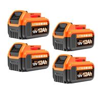 4PC Upgraded to 12000mAh Lith-ion 18V DCB200 Replacement for Dewalt Battery Compatible with Dewalt 18 Volt Battery DCB184 DCB210 DCB2108 DCB208 DCB206 DCB205 DCB204 DCB203 (4PC)