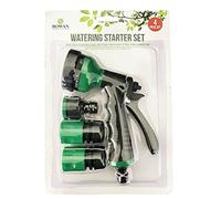 4pc Watering Starter Set |Non-slip Hose Nozzle Multiple Spray Gun | For Washing Car, Windows, Patio & Garden Watering