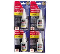 4pc x 25G SUPER GLUE EXTRA STRONG INDUSTRIAL STRENGTH ADHESIVE WOOD METAL Glue for all purpose,Materials, Aluminium, Copper, Plastic, Wood,Leather, Fast Drying Clear(PACK 4)