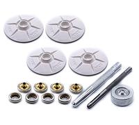 4pc YKK 40mm White Domed Snad Fastener self Adhesive Caravan Wheel Arch kit Cover snap Poppers Tool Awning
