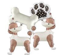 4pca Self Standing Poodle Dog Animal Balloons Cute Pet Puppy Birthday Dog Paw Bone Foil Balloon for Kids Gift Animal Dog Themed Birthday Baby Shower Pet Party Decorations Supplies