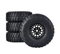 4pce 1/10 Climbing car RC car 1.9 inch Bead Lock Wheel wear-Resistant Rubber tire Universal cr tire for TRAXXA STRX4 SCX10 EX86100 EX86190 AXIA RGT (Black)