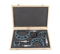 4PCS 0-100mm Metric Outside Micrometers Thickness Gauge Measuring Calipers with Case External Micrometer Outside Micrometer