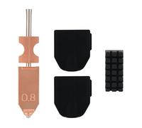 4pcs 0.8mm Integrated 3D Printer Nozzle Kit Compatible with Flashforge Adventurer 5X, Steel Extruder Hotend Thermistor Set Heating Block Accessories Part with Silicone Socks and Wiper