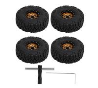 4pcs 1.0in Small RC Wheels Tires Aluminium Alloy Compatible RC Climbing Car Wheels Tire for 1/18 1/24 for SCX24 (Dorado)