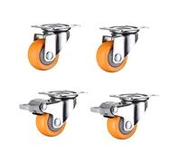 4pcs 1/1.25 1.5 2inch Heavy Duty 60kg Orange Swivel Castor Wheels Trolley Furniture Caster(Orange,1.25 inch)