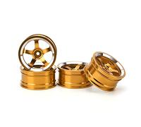 4Pcs 1/10 Aluminum Alloy Wheel Hub RC Accessory, Professional Replacement Parts for HSP 94123 Touring Drift Car, Lightweight Durable Anodized RC Wheel Hub with 52mm Diameter, Fit f (Yellow)