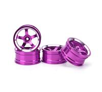 4Pcs 1/10 Aluminum Alloy Wheel Hub RC Accessory, Professional Replacement Parts for HSP 94123 Touring Drift Car, Lightweight Durable Anodized RC Wheel Hub with 52mm Diameter, Fit f (Purple)