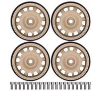 4Pcs 1/10 RC Beadlock Wheel Hubs, 12 Holes Metal Wheel Hub Replacement for AXIAL HSP, High - Quality Zinc Alloy RC Accessories with Screws, Durable Off - Road Upgrade for RC Cars a (Yellow)