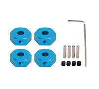 4pcs 1/10 RC Wheel Hex Hubs Nut 14mm, Aluminum Wheel Hex Drive Hub for AMMRA Big Rock Typhon Senton, Lightweight RC Upgrade Part with Right Angle Wrench and Pins, Durable (Blue)