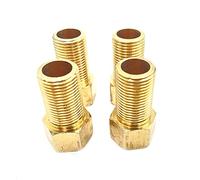 4Pcs 1/2" Female to 1/2" Male Pipe Nipple Extension Connector Fitting,Brass Pipe Fitting Reducer Adapter,Hex Bushing Adapter, Solid Brass Length 50mm/1.97"