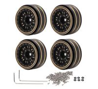 4pcs 1.2 Inches Beadlock Wheels Rim Increased Stability Brass RC Crawler Wheel Rim Upgrade Accessories for Traxxas 1/18 RC Car