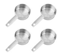 4pcs 1/2 Measuring Cups, 125ml Stainless Steel Half Cup Scoop Practical Kitchen Measuring Spoon Tools for Kitchen Liquid & Dry Ingredients Coffee Cooking Baking (Silver)