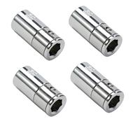 4Pcs 1/4" Bit Holder - Square to Hex Socket Bit Adapter Set for Screwdriver Accessories (1/4 * 6.3mm, 4-Pack)