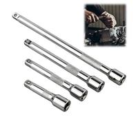 4PCS 1/4 Inch Drive Socket Extension Bar Set, Impact Socket Extension Set (50mm, 75mm, 100mm, 150mm), Spanner Extender Bar, Made from Chrome Vanadium Steel for Wrench Extenders, Sockets Wrench Ratchet