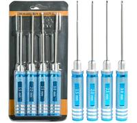 4pcs 1.5 2.0 2.5 3.0mm Hex Key Driver Set Hex Allen Screwdriver Kit, Aluminum Allen Wrench Set Screw Driver RC Tool Kit for Rc Car Drone Multi-Axis FPV Racing Helicopter Models Phone Electronic