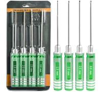 4pcs 1.5 2.0 2.5 3.0mm Hex Key Driver Set Hex Allen Screwdriver Kit, Aluminum Allen Wrench Set Screw Driver RC Tool Kit for Rc Car Drone Multi-Axis FPV Racing Helicopter Models Phone Electronic