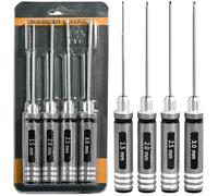 4pcs 1.5 2.0 2.5 3.0mm Hex Key Driver Set Hex Allen Screwdriver Kit, Aluminum Allen Wrench Set Screw Driver RC Tool Kit for Rc Car Drone Multi-Axis FPV Racing Helicopter Models Phone Electronic