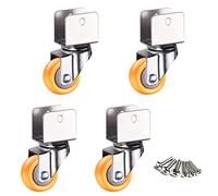 4Pcs 1.5" Heavy Duty Castor Wheels with U Bracket360° Swivel Nylon Furniture Movers for Carts Trolleys & Home Use 75Kg Load Capacity Smooth Rolling Action