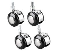 4pcs 1.5 Inch Swivel Caster Wheels with Brake - Durable Zinc Alloy and Nylon Furniture Casters for Bedside Tables, Folding Tables(M6)